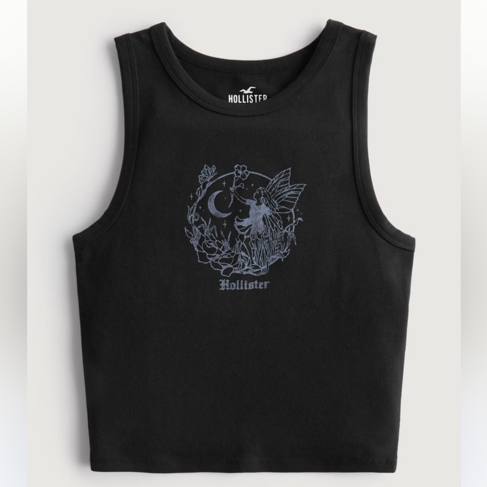 HOLLISTER HIGH-NECK BUTTERFLY GRAPHIC TANK
